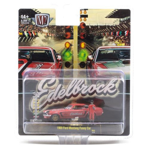 1969 Ford Mustang Funny Car - Red (Brass Rims, Auto-Figs Release 03, Walmart Exclusive)