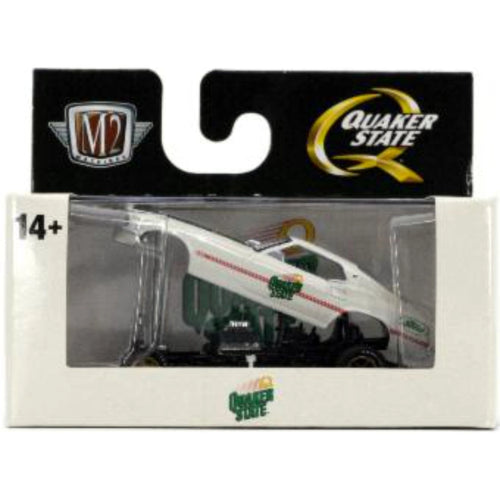 1969 Ford Mustang Funny Car - White & Green (Gold Rims, Silver Chrome Details)