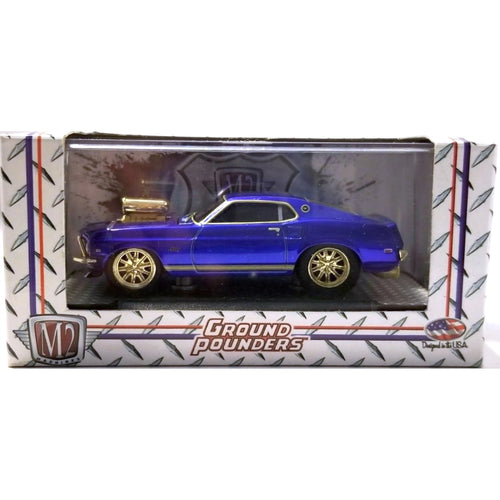 1969 Ford Mustang GT - Blue with Gold Rims (Ground Pounders Chase Box)