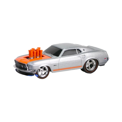 1969 Ford Mustang GT - Silver with Orange Engine Detail (Auto-Lift Release 11)