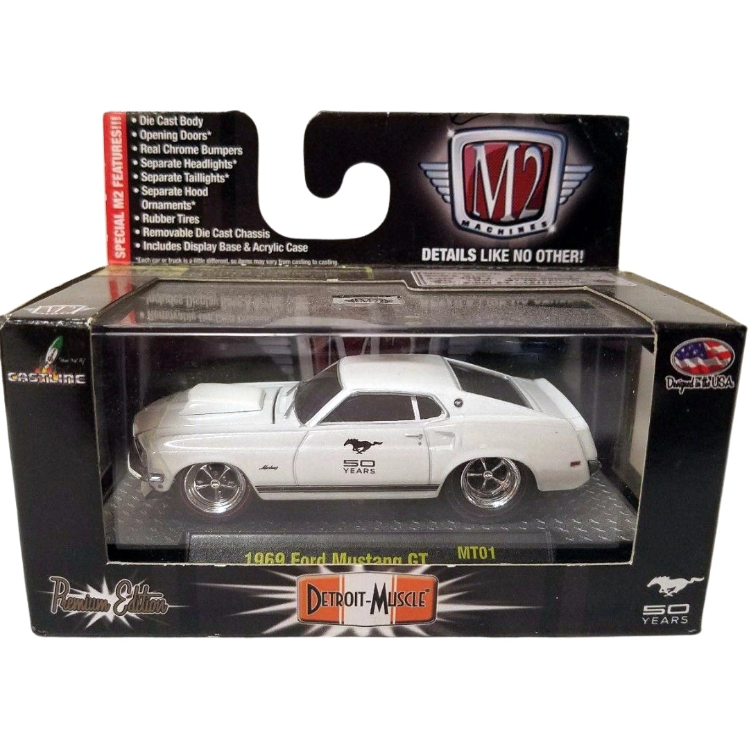 1969 Ford Mustang GT - White (Detroit-Muscle Release MT01)