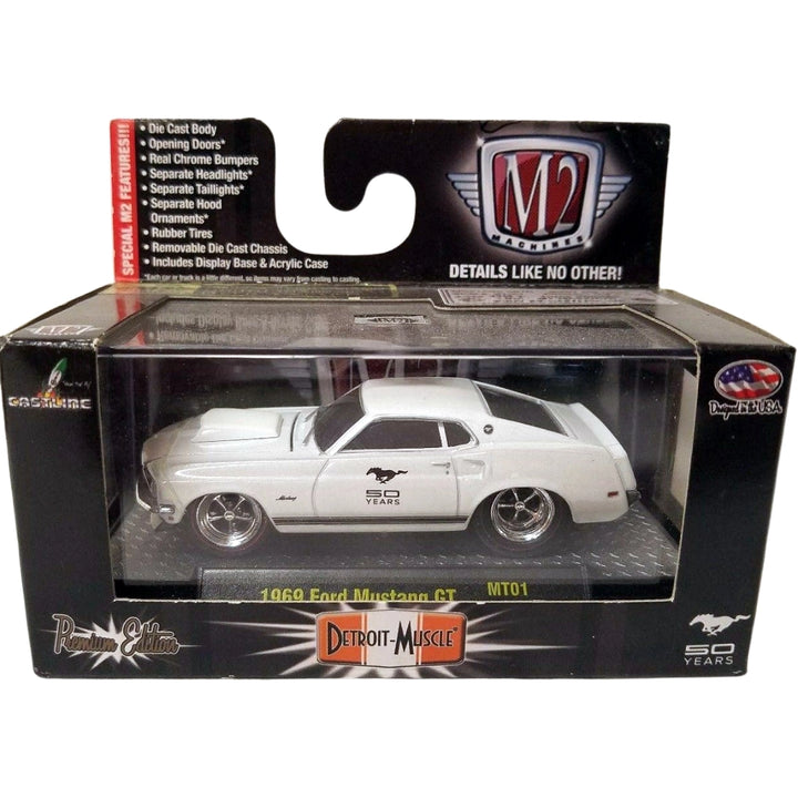 1969 Ford Mustang GT - White (Detroit-Muscle Release MT01)
