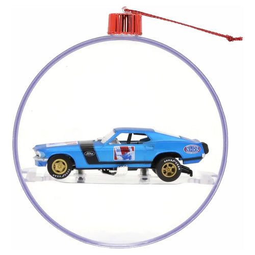 1969 Ford Mustang NHRA Funny Car - Blue (Brass Rims, Walmart Exclusive, Holiday Ornaments Release 02)