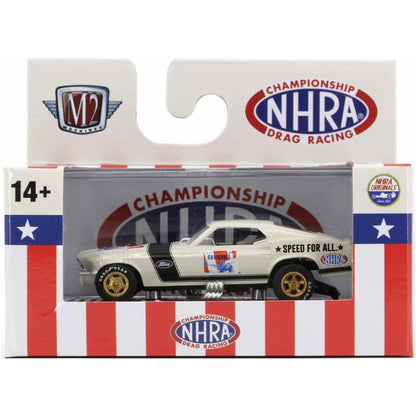 1969 Ford Mustang NHRA Funny Car - White & Black (Brass Rims, O'Reilly Auto Parts Exclusive, Release S124)