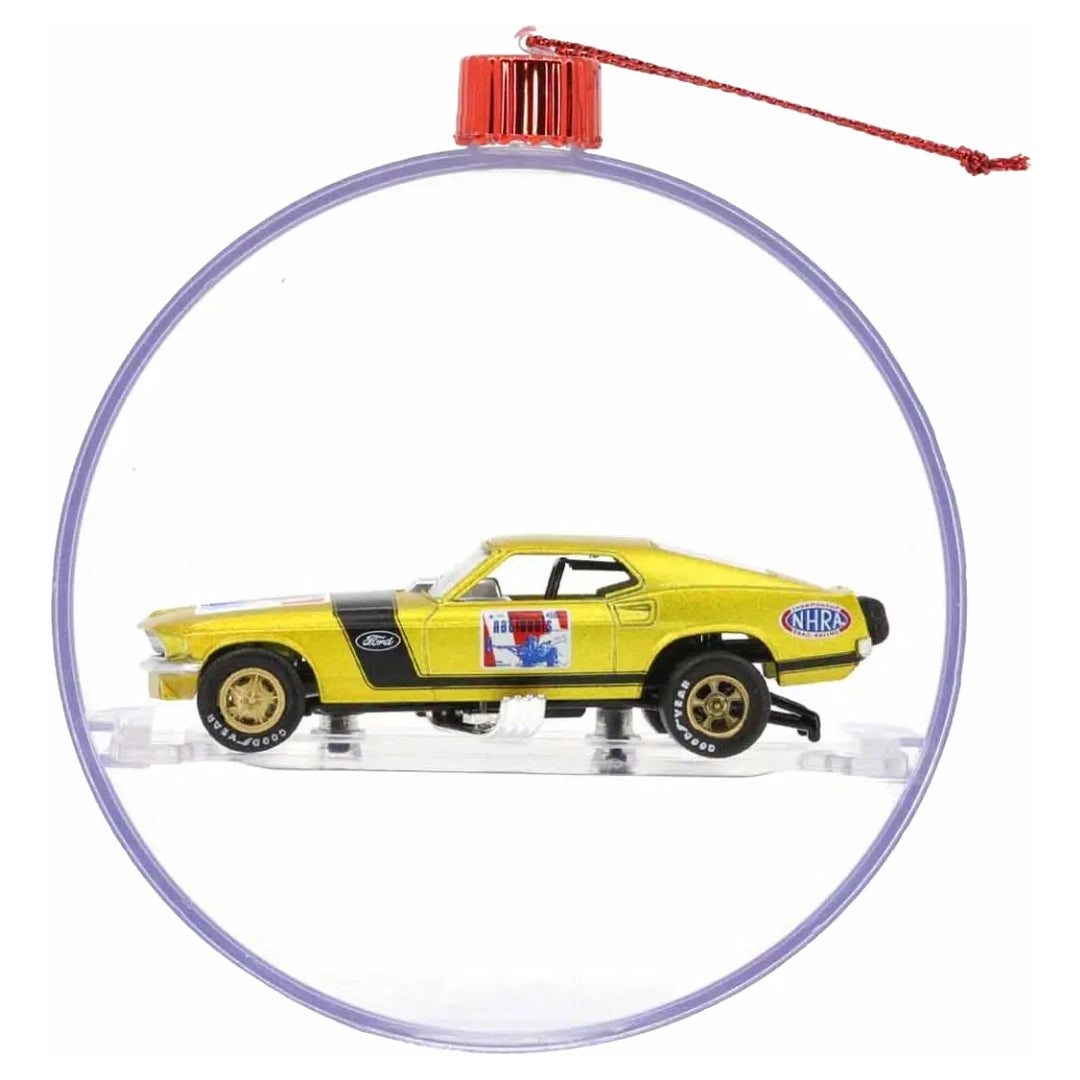 1969 Ford Mustang NHRA Funny Car - Yellow (Brass Rims, Walmart Exclusive, Holiday Ornaments Release 02)