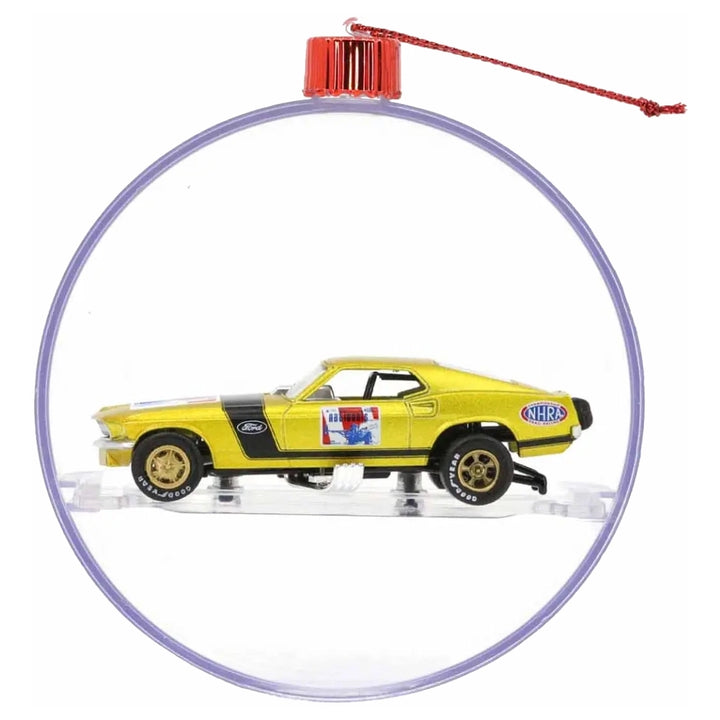 1969 Ford Mustang NHRA Funny Car - Yellow (Brass Rims, Walmart Exclusive, Holiday Ornaments Release 02)