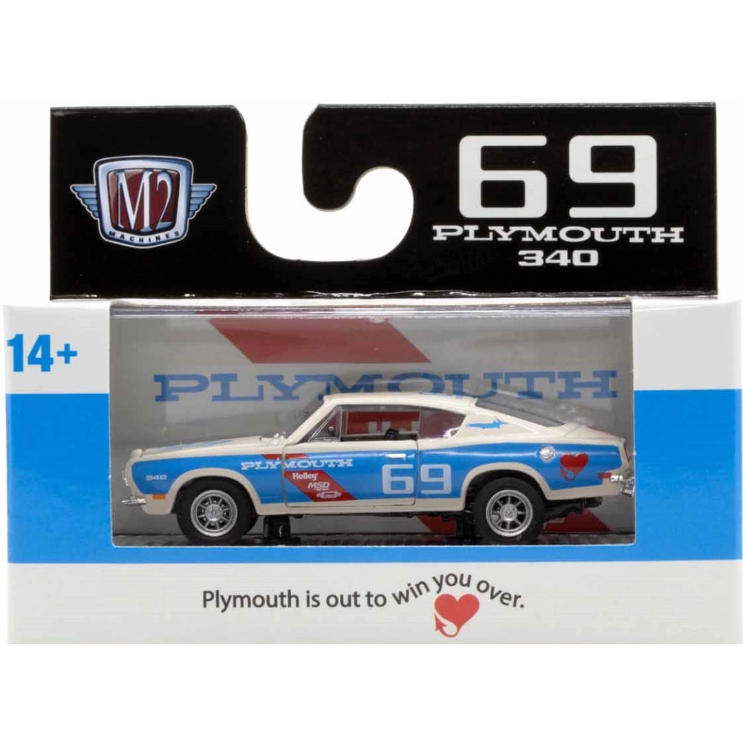 1969 Plymouth Barracuda 340 – White & Blue (#59 Racing Livery)