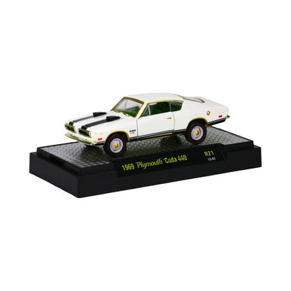 1969 Plymouth Cuda 440 – White & Green Stripe (Chase, Box Packaging)