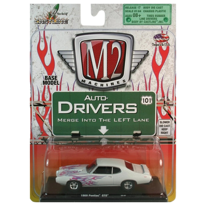 1969 Pontiac GTO - White (Pink Flame Livery, Blister Card)
