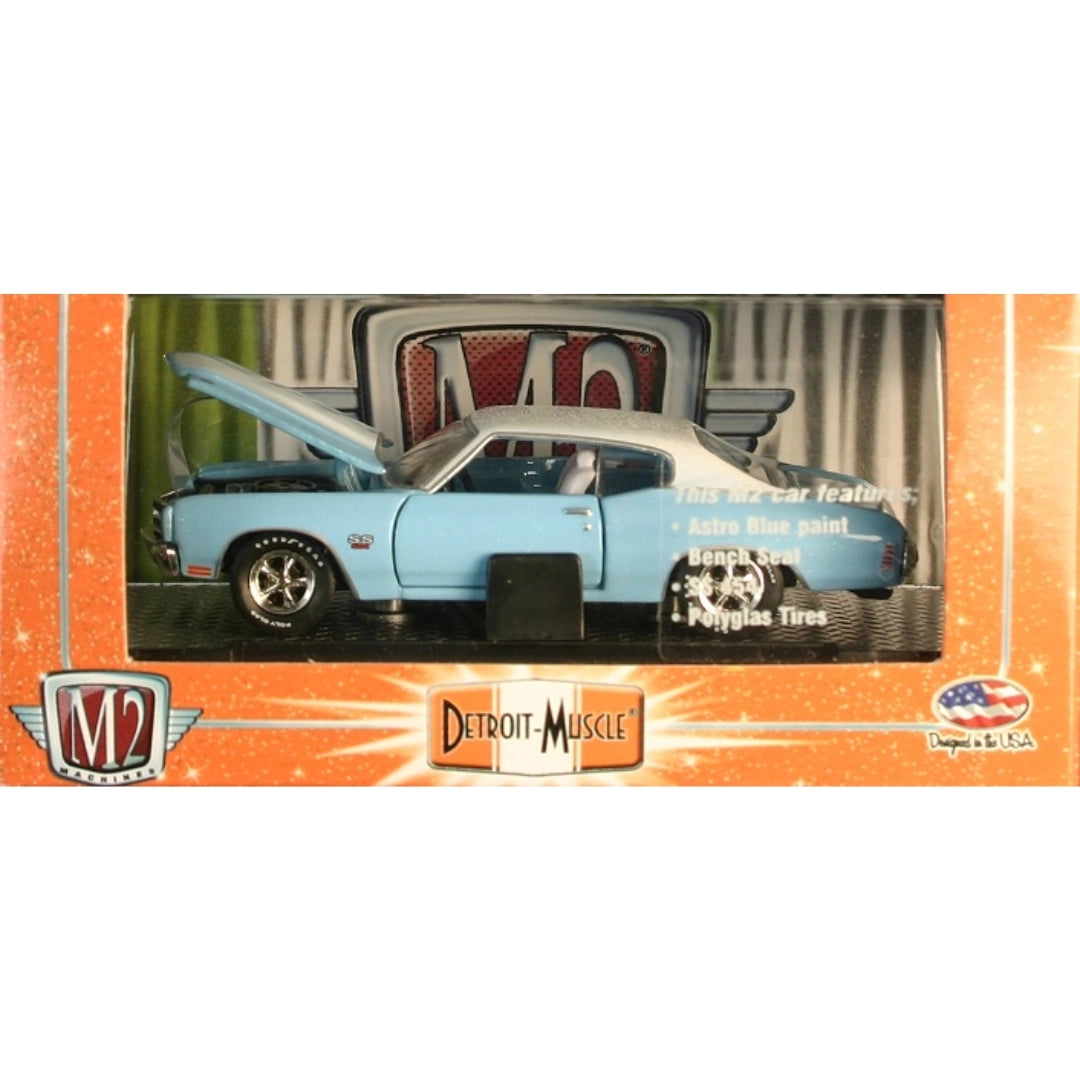1970 Chevrolet Chevelle SS 454 - Light Blue / White Roof (Box Version / Detroit-Muscle Packaging)