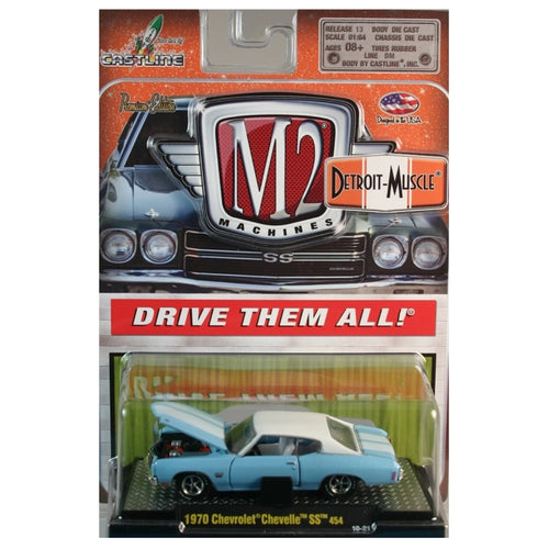 1970 Chevrolet Chevelle SS 454 - Light Blue / White Roof (Clamshell Blister Version)