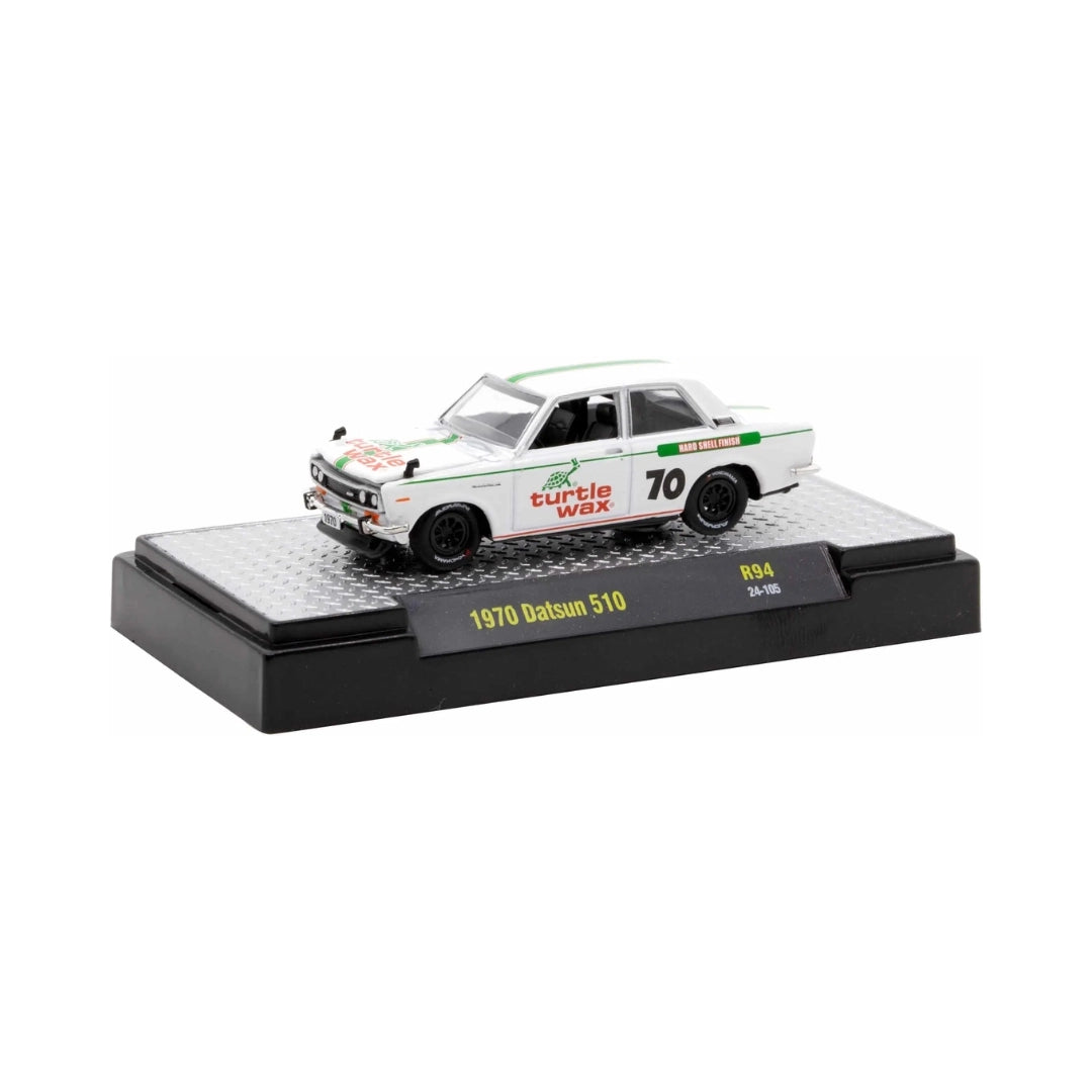 1970 Datsun 510 – Turtle Wax Livery (White Body and Black Rims)