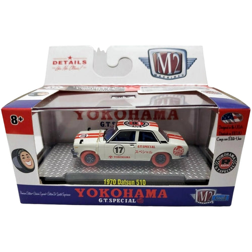 1970 Datsun 510 – White Racing Livery (Red Rims and Red Graphics)
