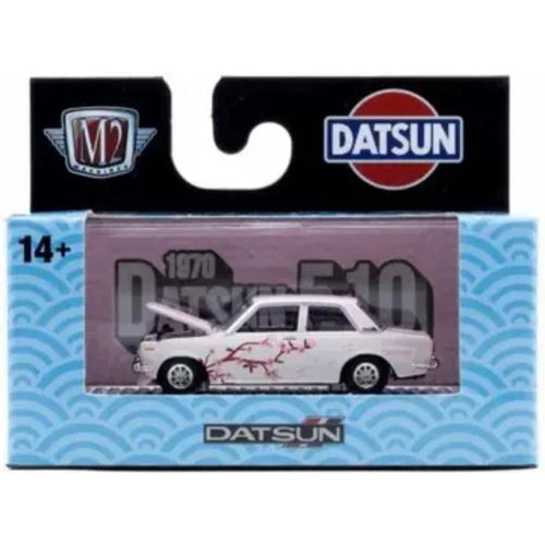 1970 Datsun 510 – White (Red Side Graphics and Chrome Rims)
