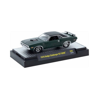 1970 Dodge Challenger R/T HEMI Dark Green Silver Chrome Details Black Interior