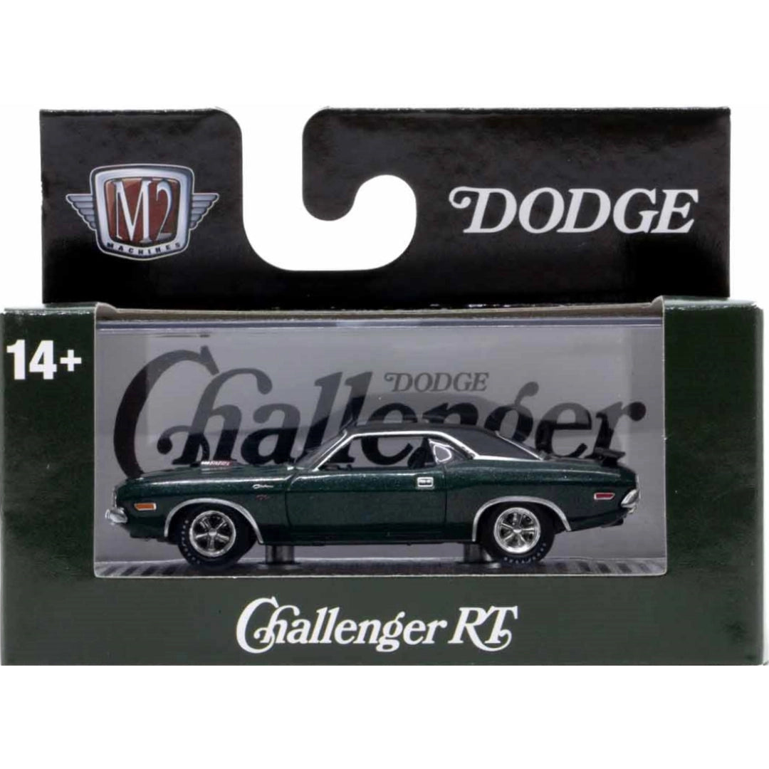 1970 Dodge Challenger R/T HEMI Dark Green Silver Chrome Details Black Interior