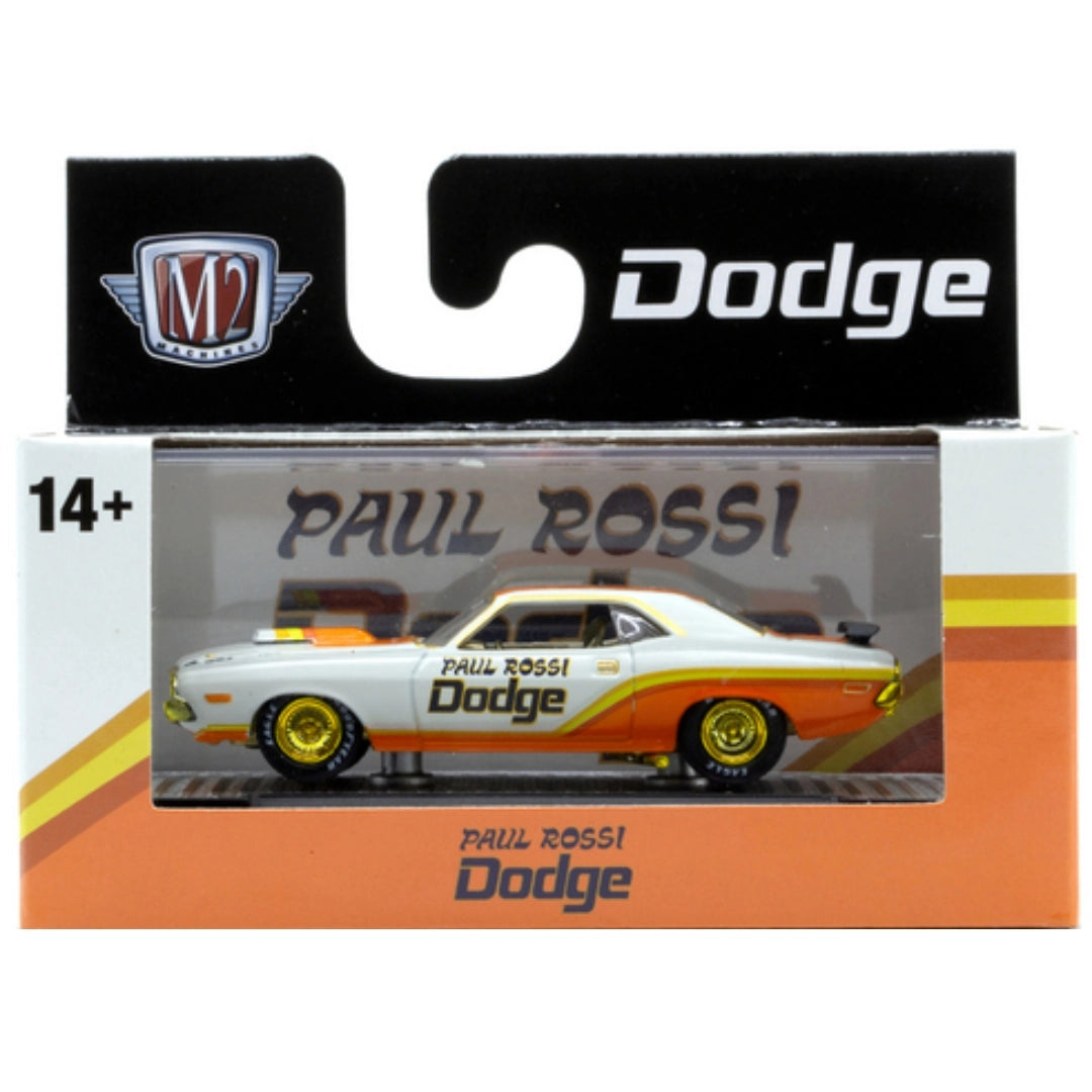 1970 Dodge Challenger T/A White Orange Yellow Chrome Rims