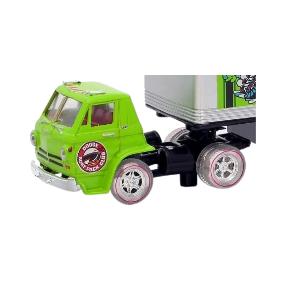 1970 Dodge L600 COE - Green Scat Pack Club Chase (Pink/White Wheels)