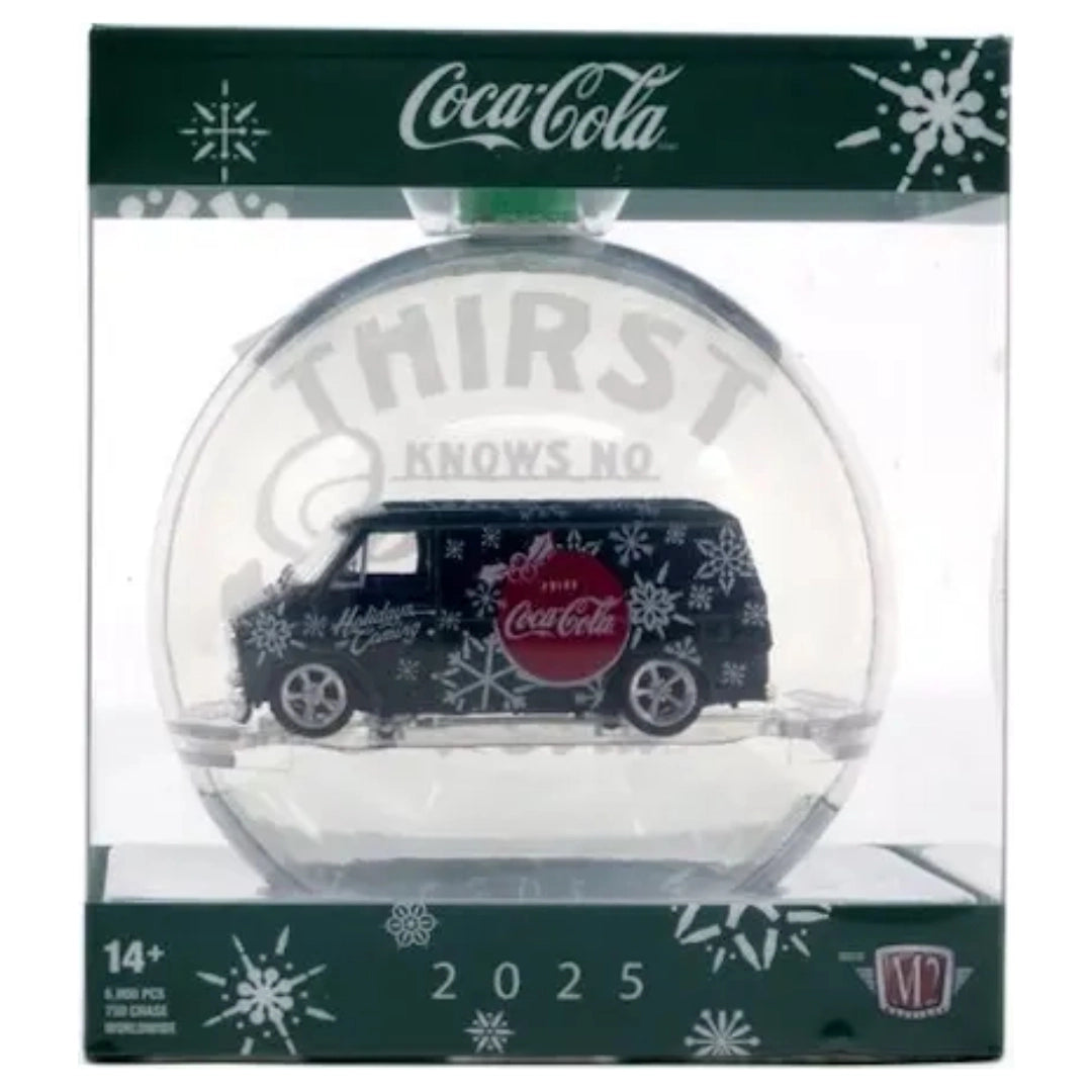 1971 Chevrolet Van - Black Holiday Ornament (Silver Chrome Rims & Details)