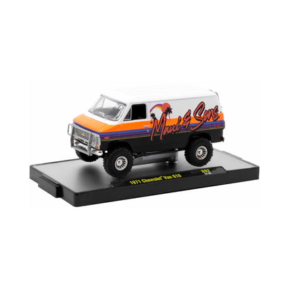 1971 Chevrolet Van G10 - Black/White/Orange Maui & Sons 4x4 (Silver Chrome Details, Black Interior)