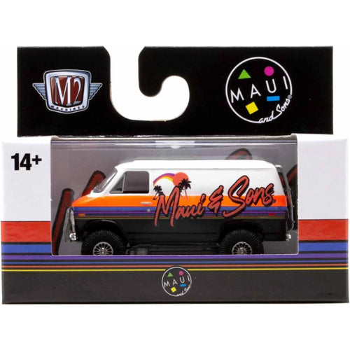 1971 Chevrolet Van G10 - Black/White/Orange Maui & Sons 4x4 (Silver Chrome Details, Black Interior)