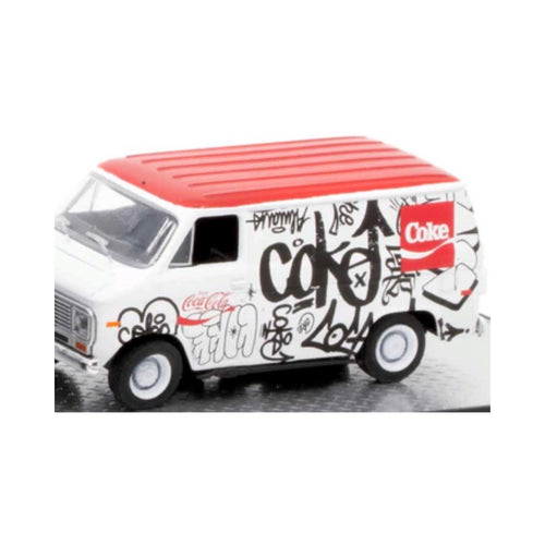 1971 Chevrolet Van G10 - White/Red Coca-Cola Graffiti (White Chrome Rims & Details)