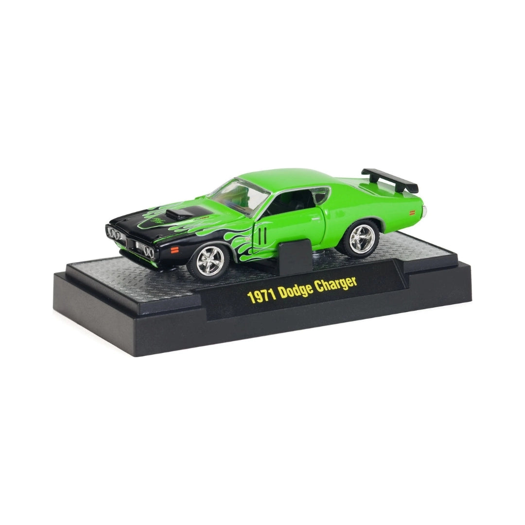 1971 Dodge Charger - Green/Black (Detroit-Muscle Release S05 / Chase / 1Stop Diecast Exclusive / Exclusive / Limited Edition / Premium Range / Promotional)