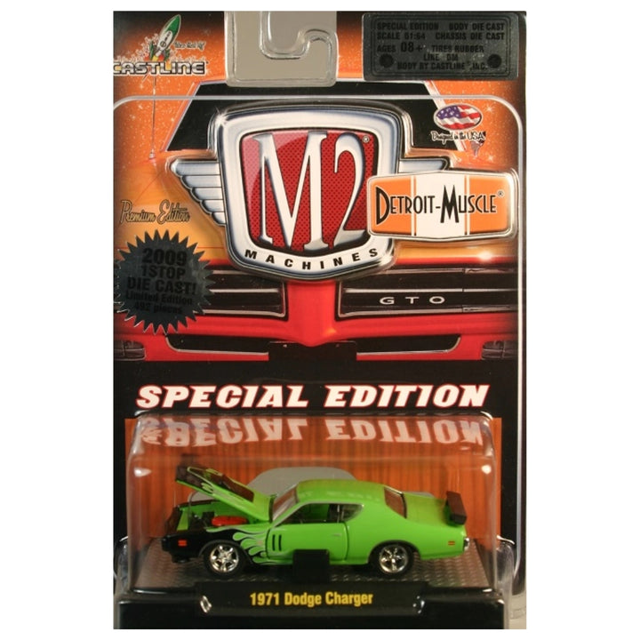 1971 Dodge Charger - Green/Black (Detroit-Muscle Release S05 / Chase / 1Stop Diecast Exclusive / Exclusive / Limited Edition / Premium Range / Promotional)