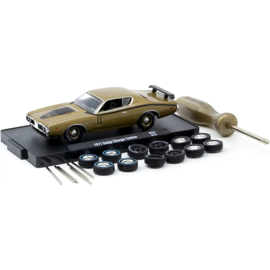1971 Dodge Charger Custom - Gold (Exclusive / Limited Edition / O'Reilly Auto Parts Exclusive / Auto-Wheels Release 23)