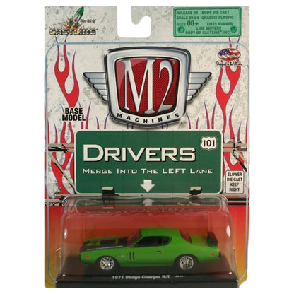 1971 Dodge Charger R/T - Bright Green/Black Hood (Auto-Drivers) - Blister Card