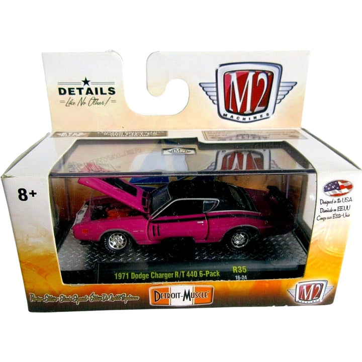 1971 Dodge Charger R/T 440 6-Pack - Pink/Black (Detroit-Muscle Release 35 / Limited Edition / Premium Range)