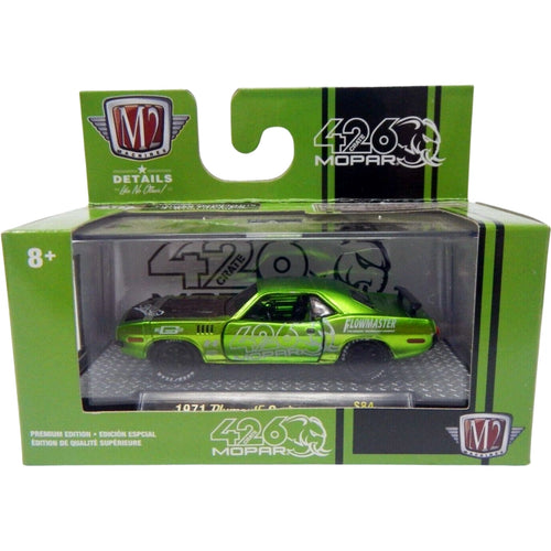 1971 Plymouth Cuda - Lime Green (Black Hood, Black Rims, 426 Graphics)