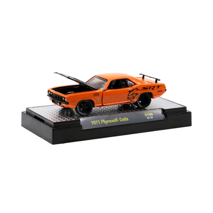 1971 Plymouth Cuda - Orange (Black Hood, Black Rims, SRT Graphics)