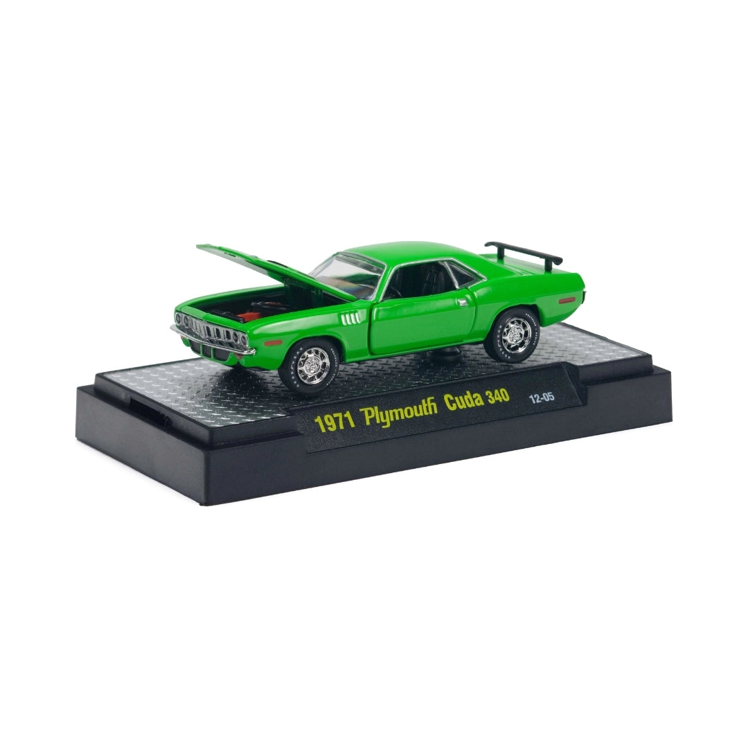 1971 Plymouth Cuda 340 - Bright Green (Black Interior, Chrome Rims) - Box