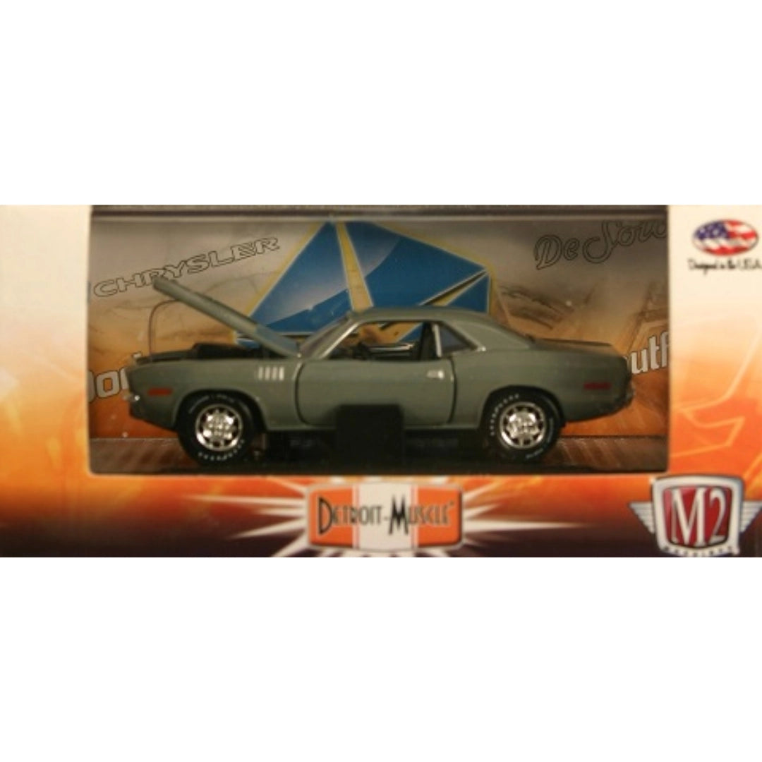 1971 Plymouth Cuda 340 - Silver (Black Hood, Chrome Rims) - Box
