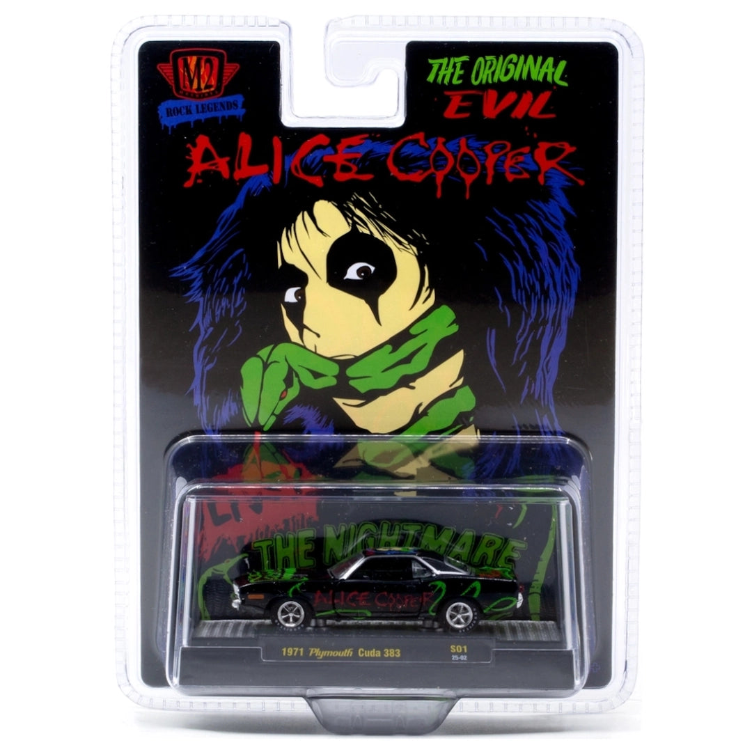 1971 Plymouth Cuda 383 – Black & Green Graphics (Chrome Rims)