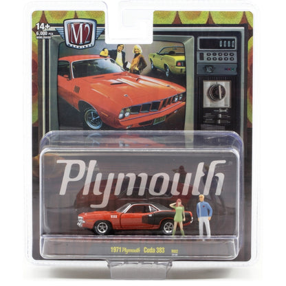 1971 Plymouth Cuda 383 - Metallic Orange (Black Side Graphics, Chrome Rims)