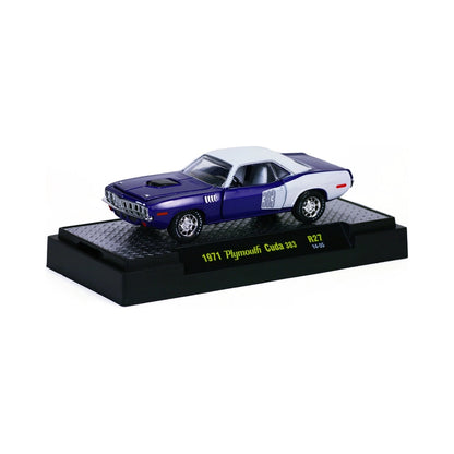 1971 Plymouth Cuda 383 - Purple & White (Chrome Rims, White Side Panel)