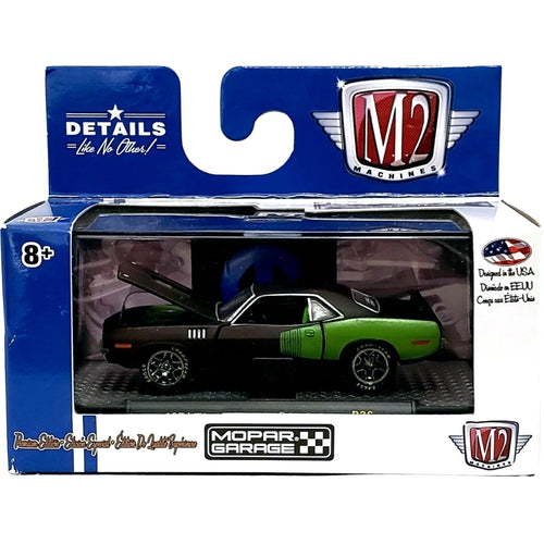 1971 Plymouth HEMI Cuda - Black & Green (Green Interior, Black Multi-Spoke Rims)