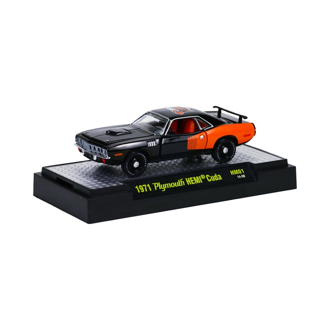 1971 Plymouth HEMI Cuda - Black & Orange (Black Rims) - Box
