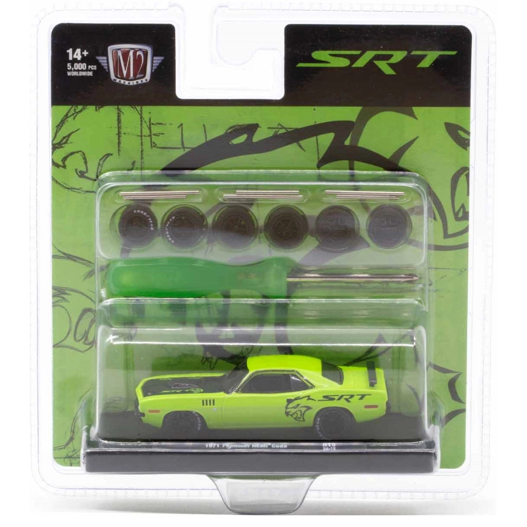 1971 Plymouth HEMI Cuda - Lime Green (Black Hood, Black Rims)