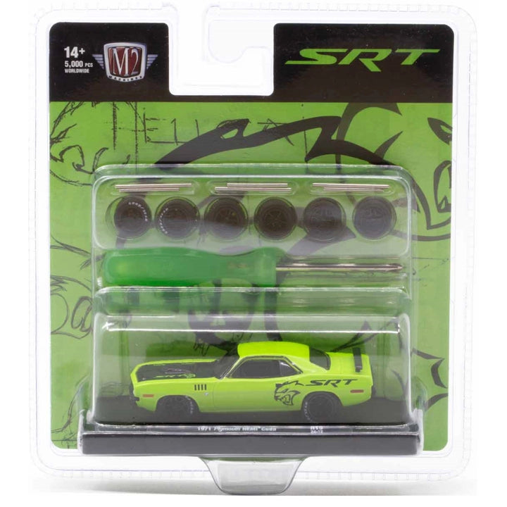 1971 Plymouth HEMI Cuda - Lime Green (Black Hood, Black Rims)