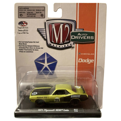 1971 Plymouth HEMI Cuda - Lime Green & Black (#71 Race Livery, Black Rims)