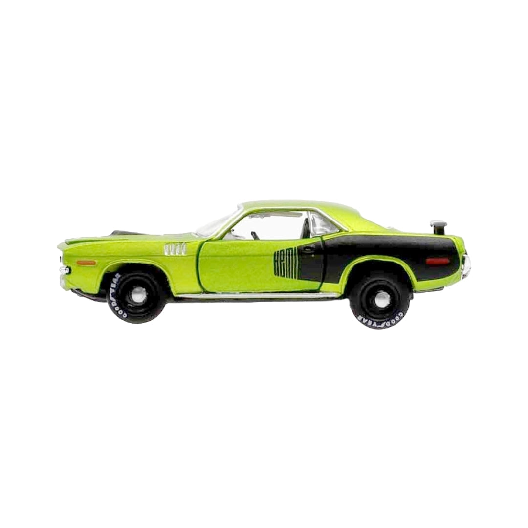 1971 Plymouth HEMI Cuda - Lime Green & Black (Black Rims, Rear Wing)