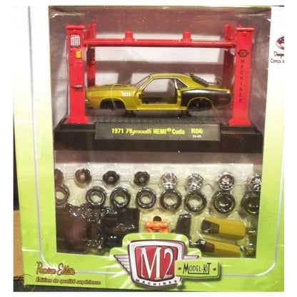 1971 Plymouth HEMI Cuda - Lime Green & Black (Chrome Rims, Model Kit) - International Box