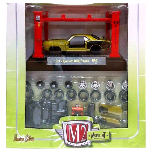 1971 Plymouth HEMI Cuda - Lime Green & Black (Chrome Rims, Model Kit) - US Box