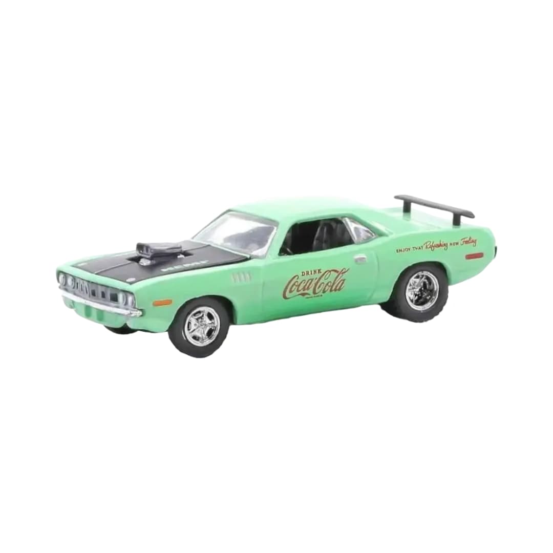 1971 Plymouth HEMI Cuda - Mint Green (Coca-Cola Graphics, Chrome Rims)