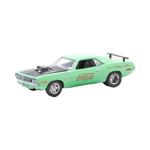 1971 Plymouth HEMI Cuda - Mint Green (Coca-Cola Graphics, Chrome Rims)