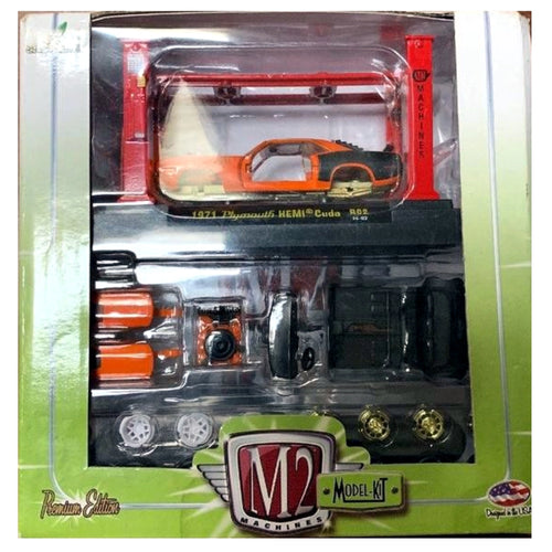 1971 Plymouth HEMI Cuda - Orange & Black (Yellow Chrome Rims, Rear Window Louver, Wing) - Chase