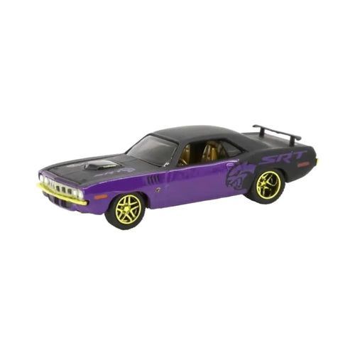 1971 Plymouth HEMI Cuda - Purple & Black Chase (Yellow Chrome Rims)